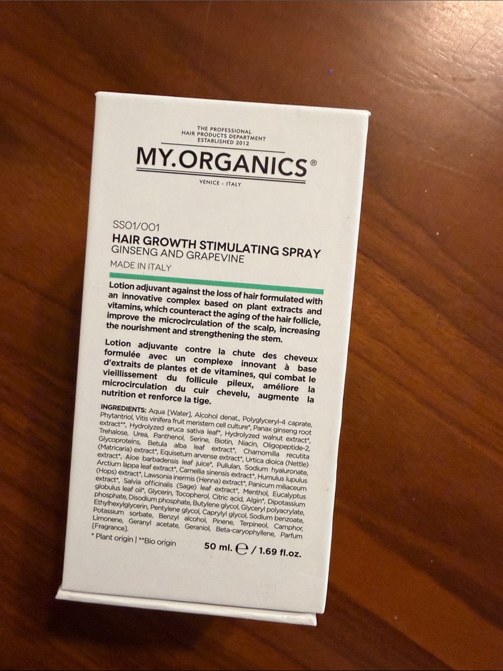 My Organics The Organic Hair Growth Stimulating Spray 50ml